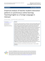 Empirical analysis of teacher-student interaction patterns in synchronous online learning: Teaching English as a Foreign Language in Vietnam