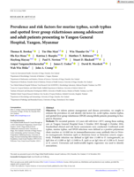 Prevalence and risk factors for murine typhus, scrub typhus and spotted fever group rickettsioses among adolescent and adult patients presenting to Yangon General Hospital, Yangon, Myanmar