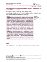 Safety of maternal creatine supplementation: evidence from a guinea pig model of full-term pregnancy