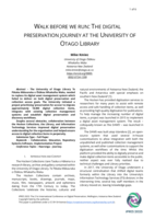 Walk Before We Run: The Digital Preservation Journey at the University of Otago Library
