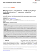 Allopregnanolone Concentrations After Ascending Single Dose Administration of Progesterone to Healthy Volunteers