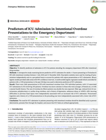 Predictors of ICU Admission in Intentional Overdose Presentations to the Emergency Department