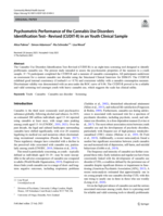 Psychometric Performance of the Cannabis Use Disorders Identification Test- Revised (CUDIT-R) in an Youth Clinical Sample