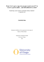 From "we’ve got a vape, do you guys want to use it?" to "you’re a grown adult… and still addicted to a stick":  Exploring social contexts of female tertiary students' e-cigarette use