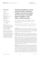 Parasite populations of river otter and mink in Western Canada, and the first report of the zoonotic trematode Alaria mustelae in river otter in North America