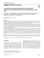 Preconception parental personality disorder and psychosocial outcomes during the perinatal period: a prospective population-based study