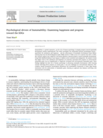 Psychological Drivers of Sustainability: Examining Happiness and Progress toward the SDGs
