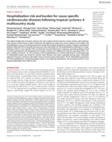Hospitalization risk and burden for cause-specific cardiovascular diseases following tropical cyclones: A multicountry study