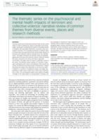 The thematic series on the psychosocial and mental health impacts of terrorism and collective violence: narrative review of common themes from diverse events, places and research methods