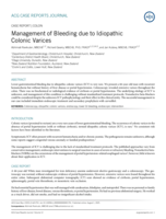 Management of Bleeding due to Idiopathic Colonic Varices