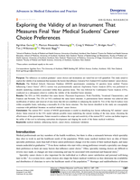 Exploring the Validity of an Instrument That Measures Final Year Medical Students’ Career Choice Preferences