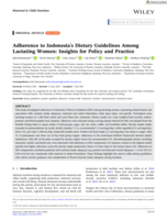 Adherence to Indonesia's Dietary Guidelines Among Lactating Women: Insights for Policy and Practice