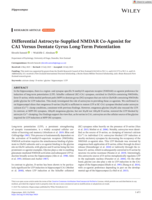 Differential Astrocyte‐Supplied NMDAR Co‐Agonist for CA1 Versus Dentate Gyrus Long‐Term Potentiation