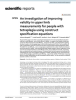 An investigation of improving validity in upper limb measurements for people with tetraplegia using construct specification equations