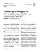 The anomalous winter 2019 sea-ice conditions in McMurdo Sound, Antarctica