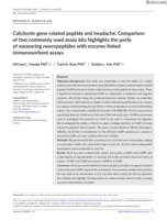 Calcitonin gene-related peptide and headache: Comparison of two commonly used assay kits highlights the perils of measuring neuropeptides with enzyme-linked immunosorbent assays