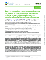 Safety in the shallows: nearshore coastal habitats can provide physical and thermal features that optimize escape performance in newborn blacktip reef sharks (Carcharhinus melanopterus)