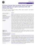 Associations between illness perceptions, distress, self-reported cognitive difficulties and cognitive performance after mild traumatic brain injury