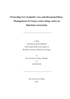 Protecting New Zealand’s rare and threatened flora: Management of Festuca rubra subsp. rubra on limestone ecosystems