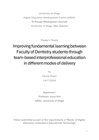 Improving fundamental learning between Faculty of Dentistry students through team-based interprofessional education in different modes of delivery
