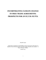 Incorporating climate change in free trade agreements: prospects for an EU/UK-NZ FTA