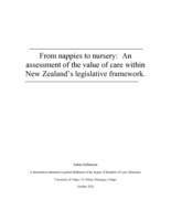 From nappies to nursery: An assessment of the value of care within New Zealand's legislative framework