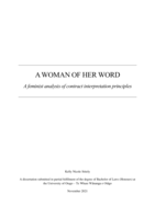 A woman of her word: A feminist analysis of contract interpretation principles