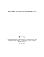 Deference in the control of contractual powers