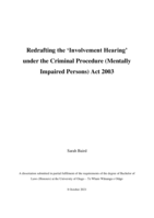 Redrafting the 'involvement hearing' under the Criminal Procedure (Mentally Impaired Persons) Act 2003
