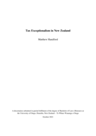 Tax exceptionalism in New Zealand