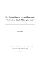 New Zealand labour law and dependent contractors: time to fill the 'grey zone'