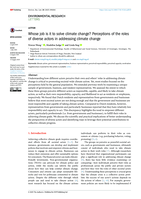 Whose job is it to solve climate change? Perceptions of the roles of diverse actors in addressing climate change