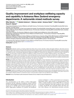 Quality Improvement and Workplace Wellbeing Capacity and Capability in Aotearoa New Zealand Emergency Departments: A Nationwide Mixed Methods Survey