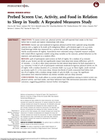 Pre-Bed Screen Use, Activity and Food in Relation to Sleep in Youth; A Repeated Measures Study