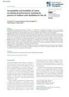 Acceptability and feasibility of online occupational performance coaching for parents of children with disabilities in the UK