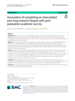 Association of completing an intercalated year-long research degree with post-graduation academic success