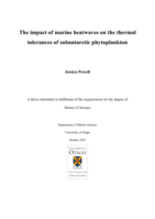 The impact of marine heatwaves on the thermal tolerances of subantarctic phytoplankton