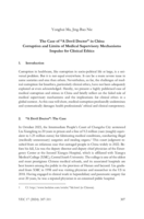 The Case of "A Devil Doctor" in China - Corruption and Limits  of Medical Supervisory Mechanisms: Impulse for Clinical Ethics