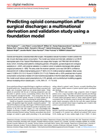Predicting opioid consumption after surgical discharge: a multinational derivation and validation study using a foundation model