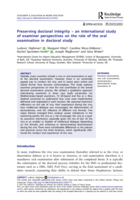 Preserving doctoral integrity – an international study of examiner perspectives on the role of the oral examination in doctoral study