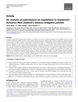 An analysis of submissions on regulations to implement Aotearoa New Zealand’s tobacco endgame policies