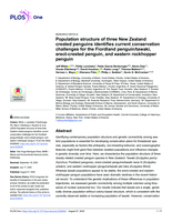 Population structure of three New Zealand crested penguins identifies current conservation challenges for the Fiordland penguin/tawaki, erect-crested penguin, and eastern rockhopper penguin
