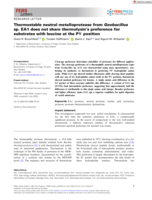 Thermostable neutral metalloprotease from Geobacillus sp. EA1 does not share thermolysin's preference for substrates with leucine at the P1 ′ position