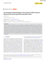 Accounting Professionalism: Serving the Public Interest Means First Knowing What Societies Value