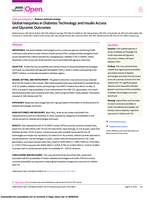 Global Inequities in Diabetes Technology and Insulin Access and Glycemic Outcomes