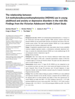 The relationship between 3,4-methylenedioxymethamphetamine (MDMA) use in young adulthood and anxiety or depressive disorders in the mid-30s: Findings from the Victorian Adolescent Health Cohort Study