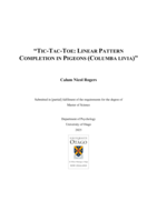 Tic-Tac-Toe: Linear Pattern Completion In Pigeons (Columba Livia)