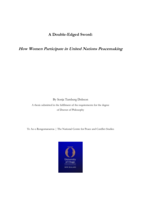 A double-edged sword: how women participate in United Nations peacemaking
