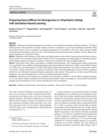 Preparing House Officers for Emergencies in a Psychiatric Setting with Simulation-Based Learning