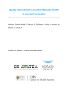 Quality Improvement at Counties Manukau Health: A case study evaluation